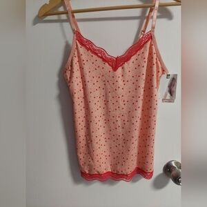 Jessica Simpson Pink Heart Camisole with Red Lace